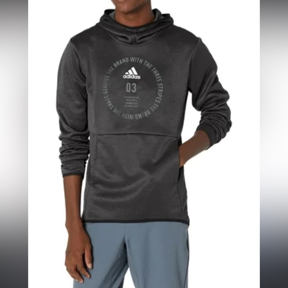 NWT Adidas Black Team Issue Badge of Sport Pullover Hoodie Climawarm